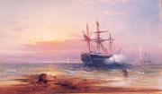 Edward Moran Salute at Sunset oil